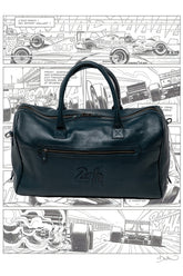 Michel Vaillant Vaillante 48h royal blue leather travel bag